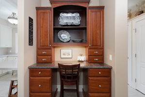 20-Built in Cherry Desk in Mud Room Hall