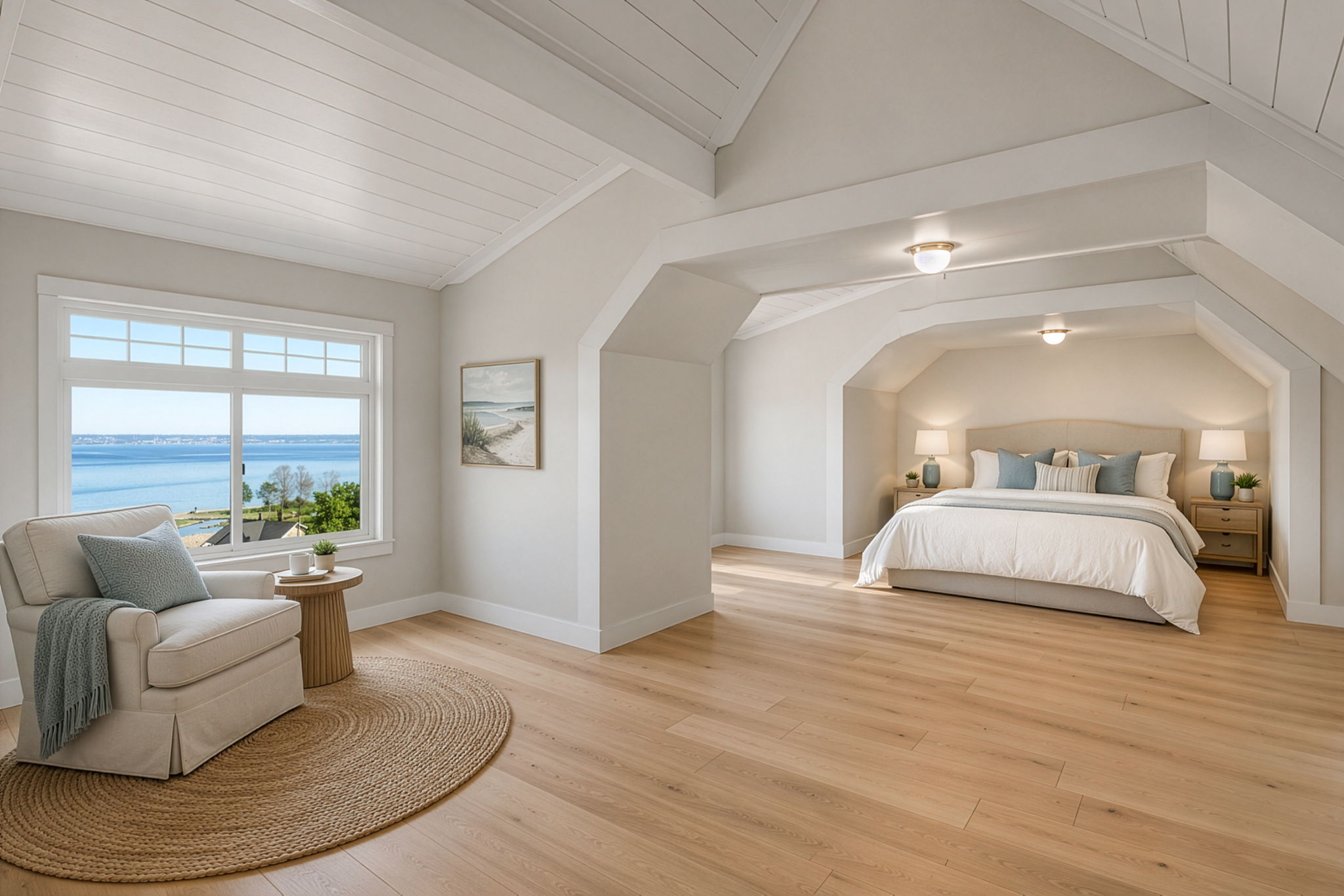A 1,241 sq ft insulated and plumbed upper level offers future expansion potential. Gorgeous VIEWS! Additional guest quarters, rec room, HUGE primary suite?!?! *Virtual rendering*