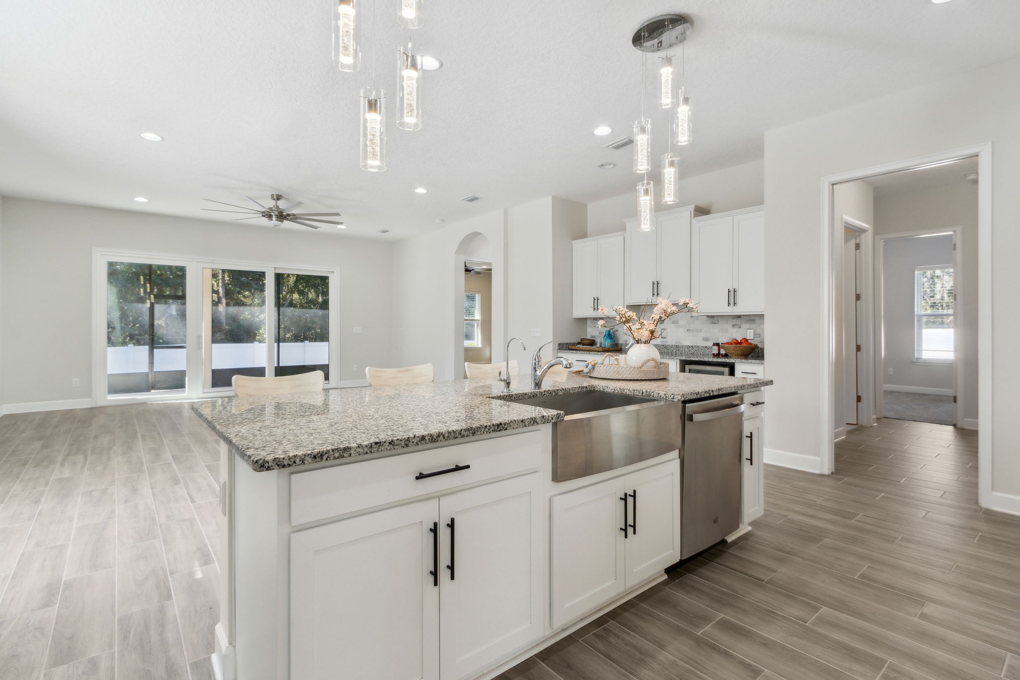 The kitchen's sophisticated design is a seamless blend of aesthetics and practicality...