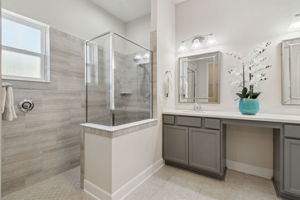 ...and a spacious walk-in shower designed to be twice the size of a standard shower...