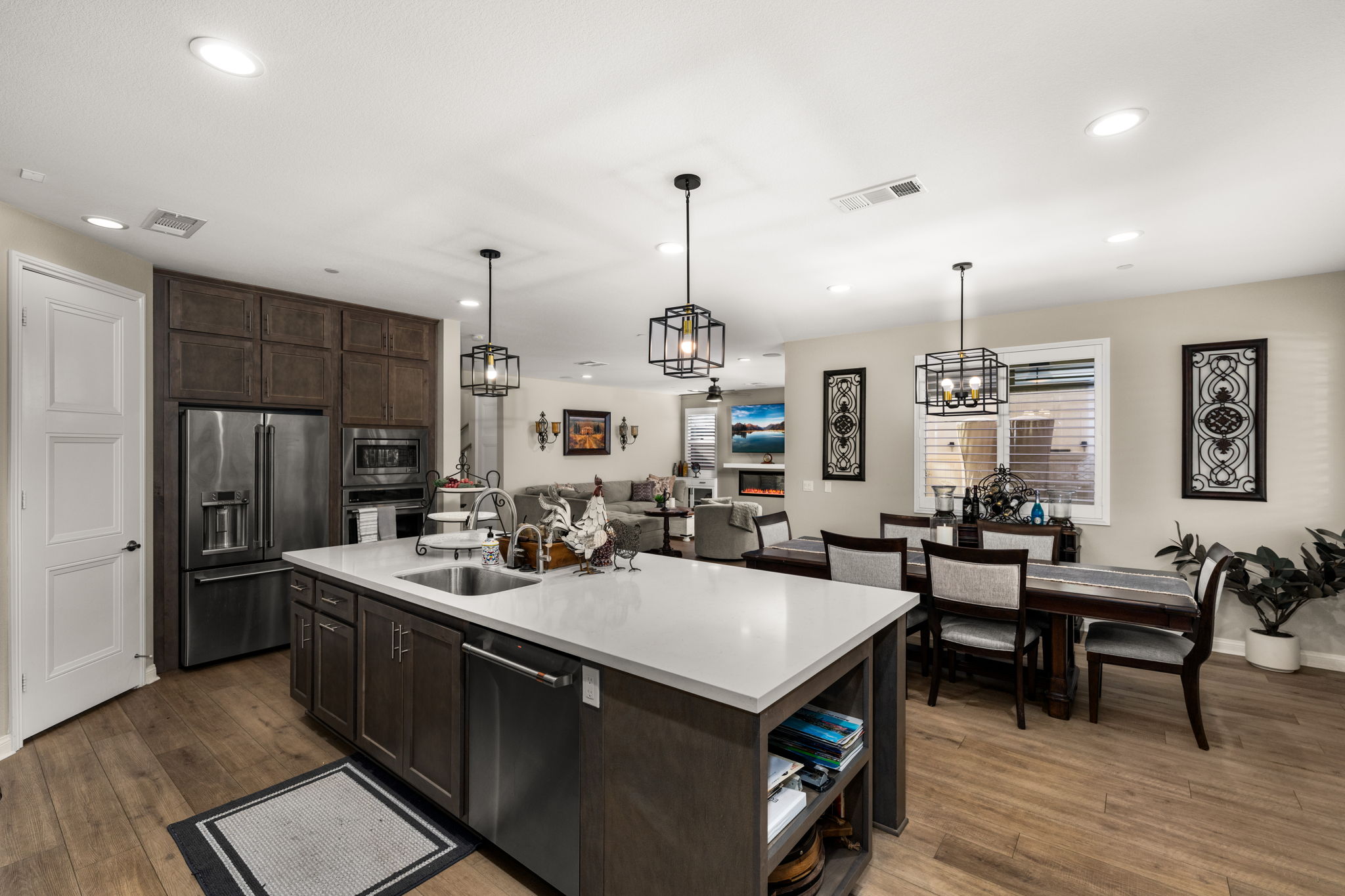 Highly upgraded chef's kitchen with designer backsplash