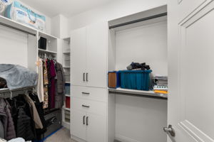 Custom closet in downstairs suite