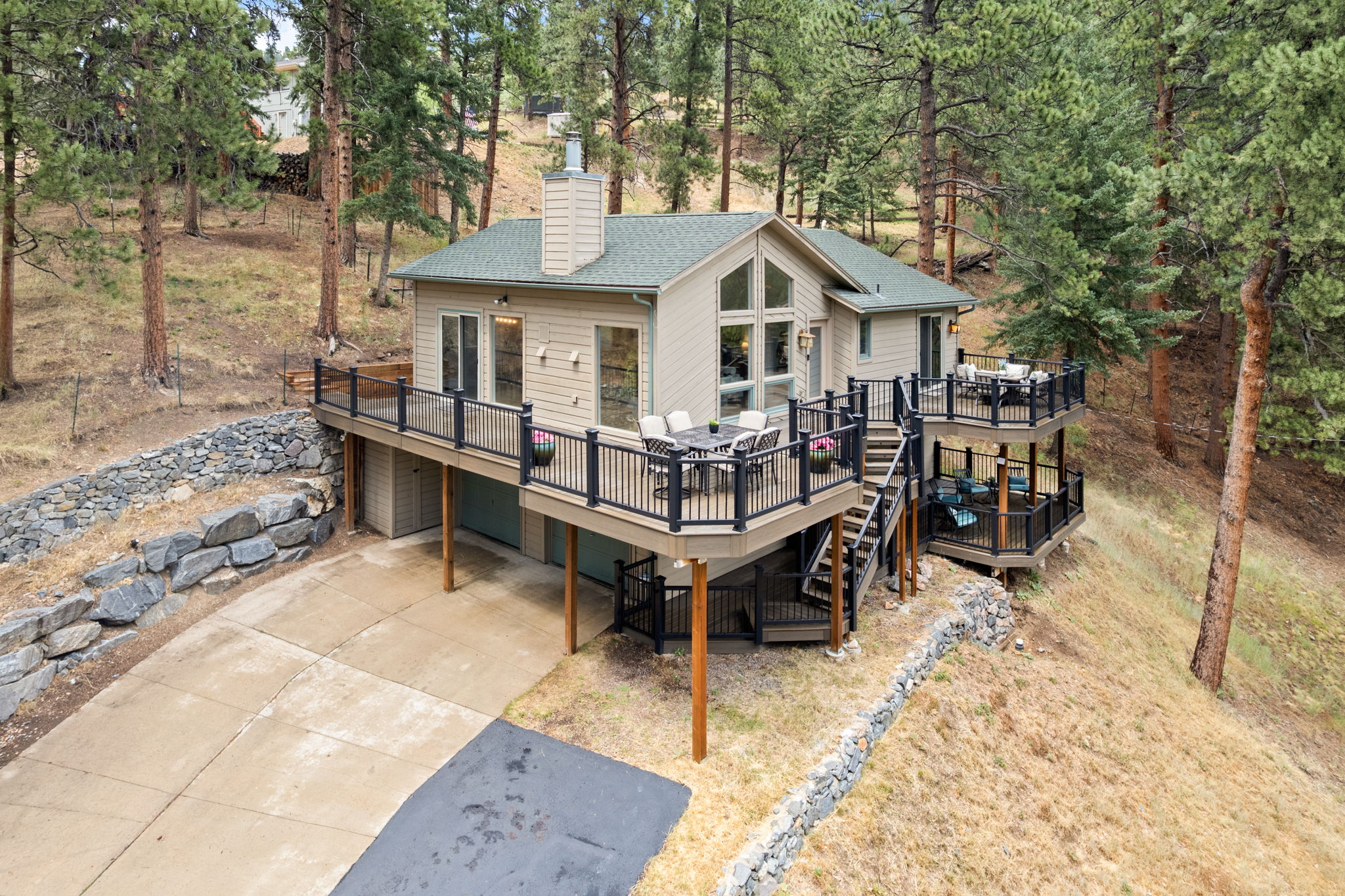 Three separate deck areas