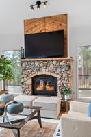 River Rock Fireplace