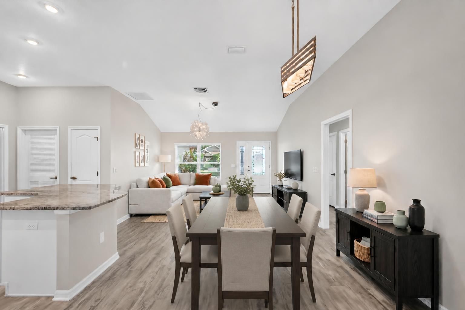 Living, Dining, and Kitchen-Virtually Staged