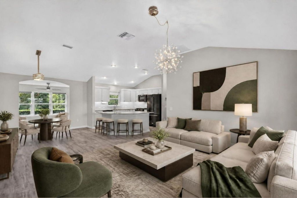 Living, Dining, and Kitchen-Virtually Staged 2