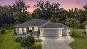 Twilight Front Elevation with PRIVATE Preserve Views