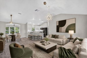 Living, Dining, and Kitchen-Virtually Staged 2