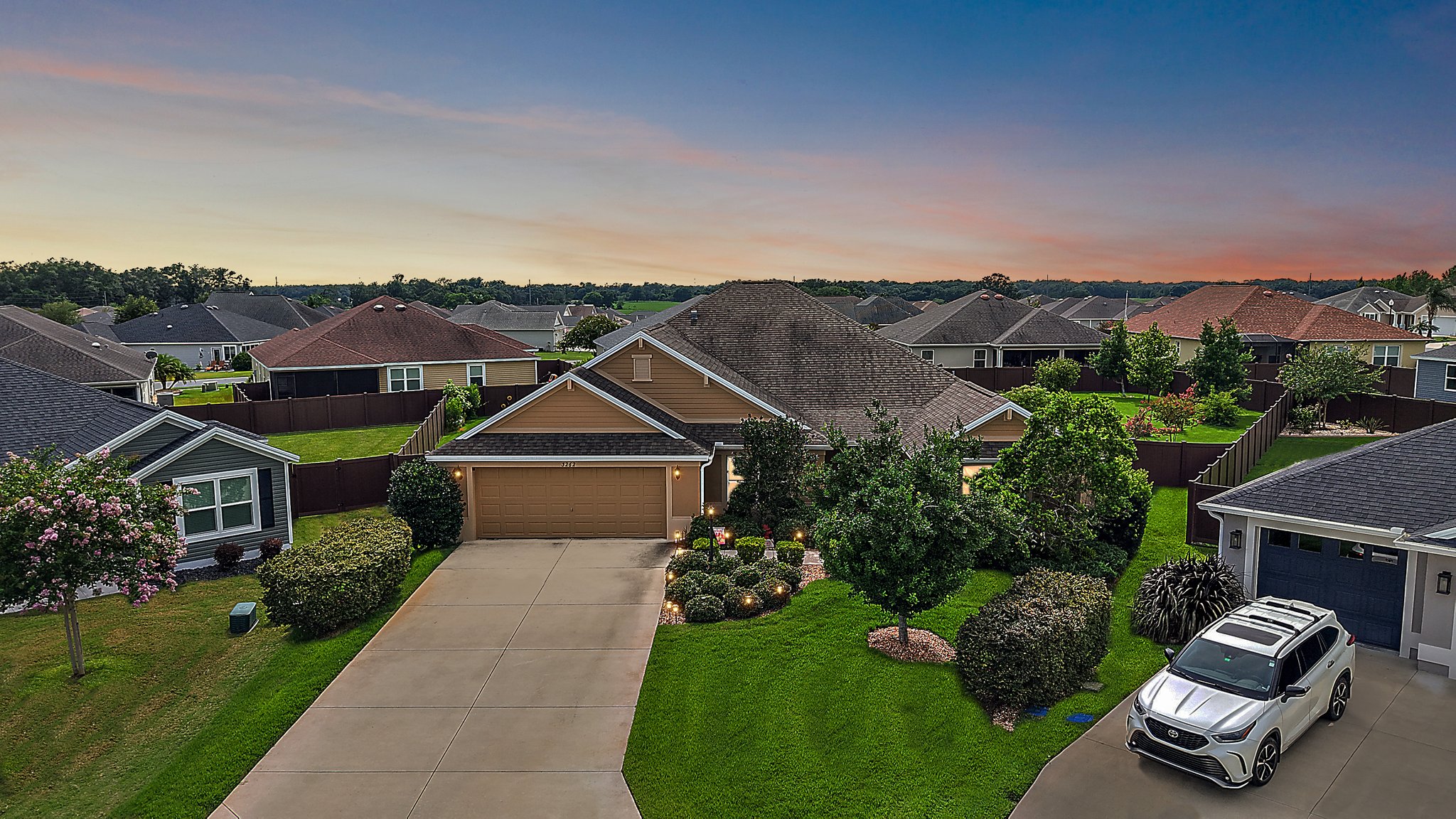 Twilight Front Elevation