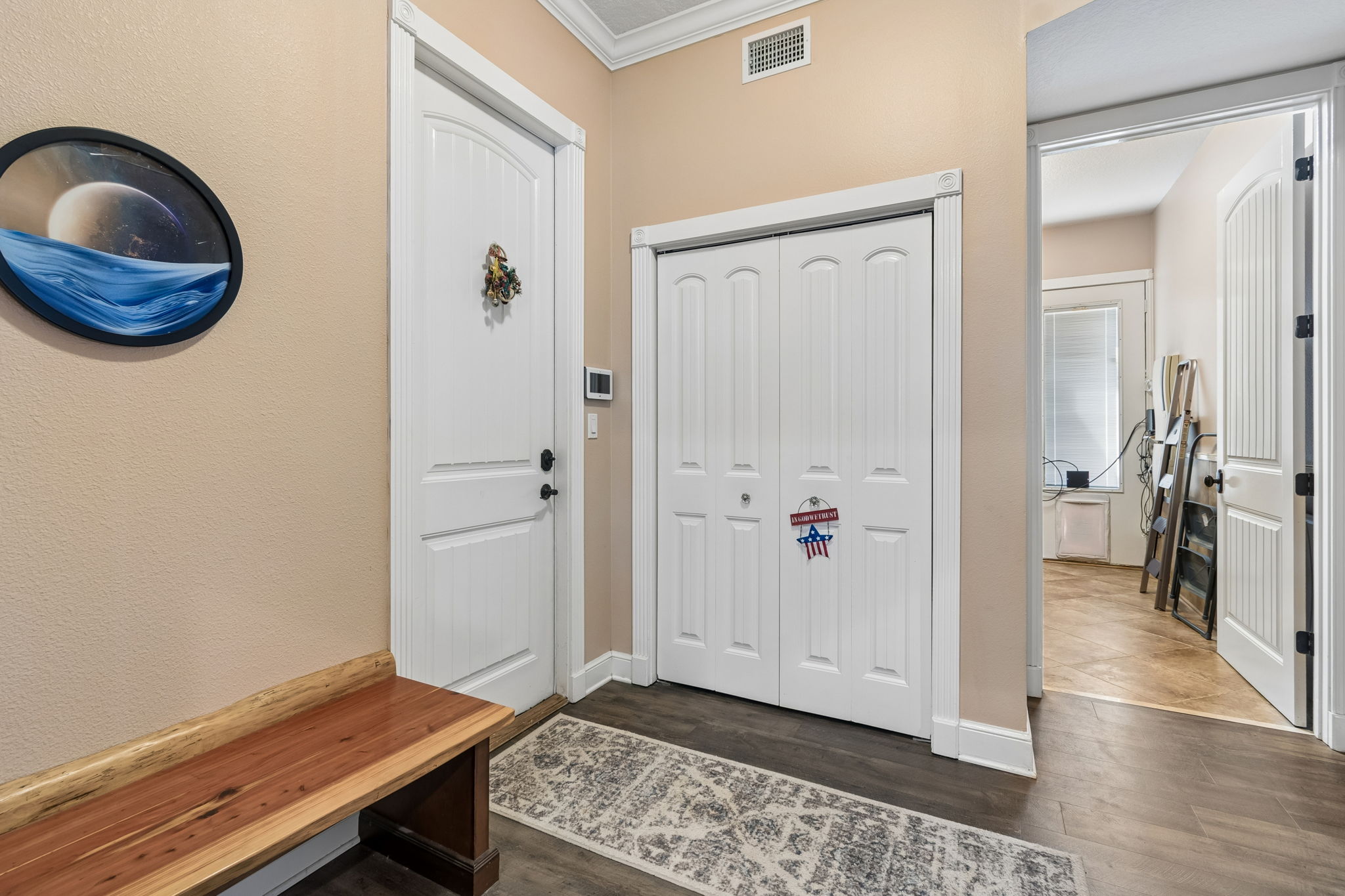 Hallway to Garage, Laundry Room and Media Room