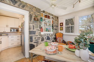 Enjoy looking at your amazing rock wall while eating breakfast!