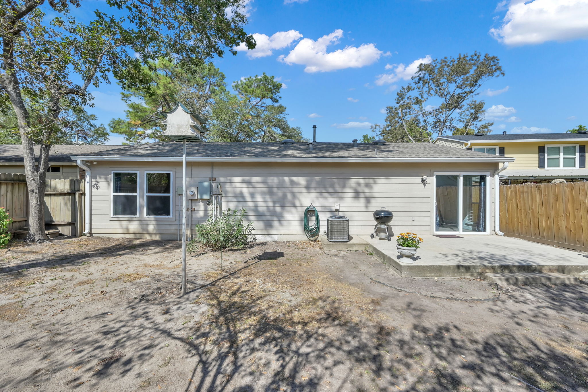 The exterior of this home was recently cleared and made ready for the new owner.