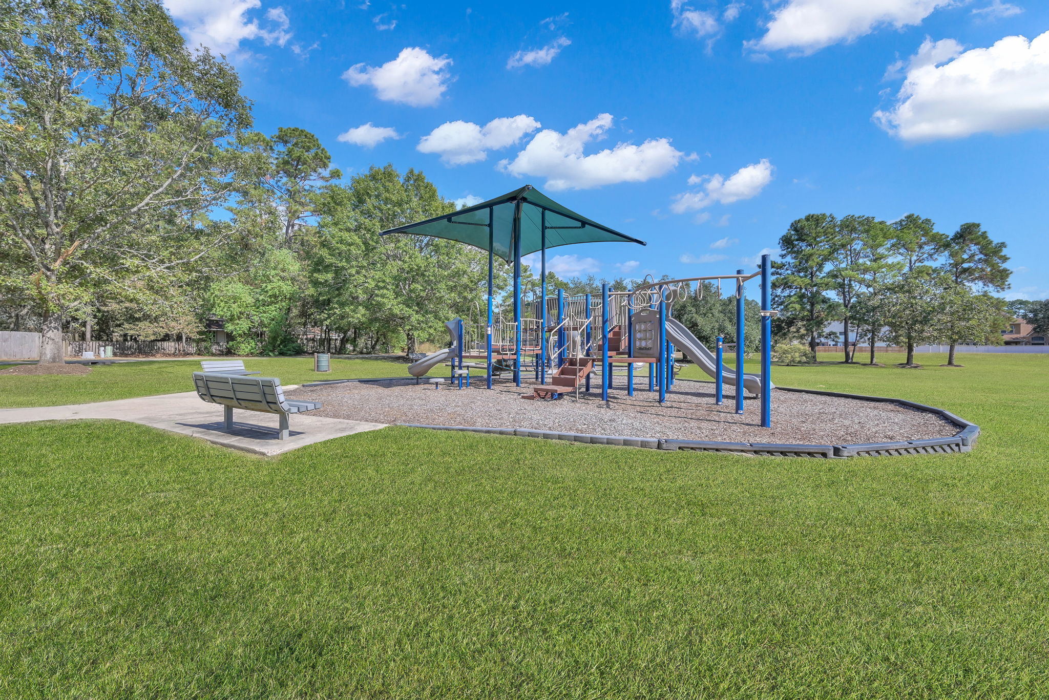 One of several playgrounds at nearby Maplewood Park.