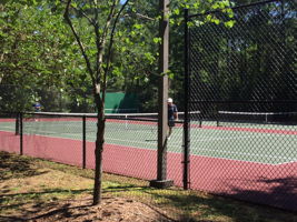 There area multiple tennis, basketball & pickleball courts located amongst the various Woodlands parks.