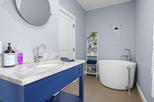 Bathroom with soaking tub