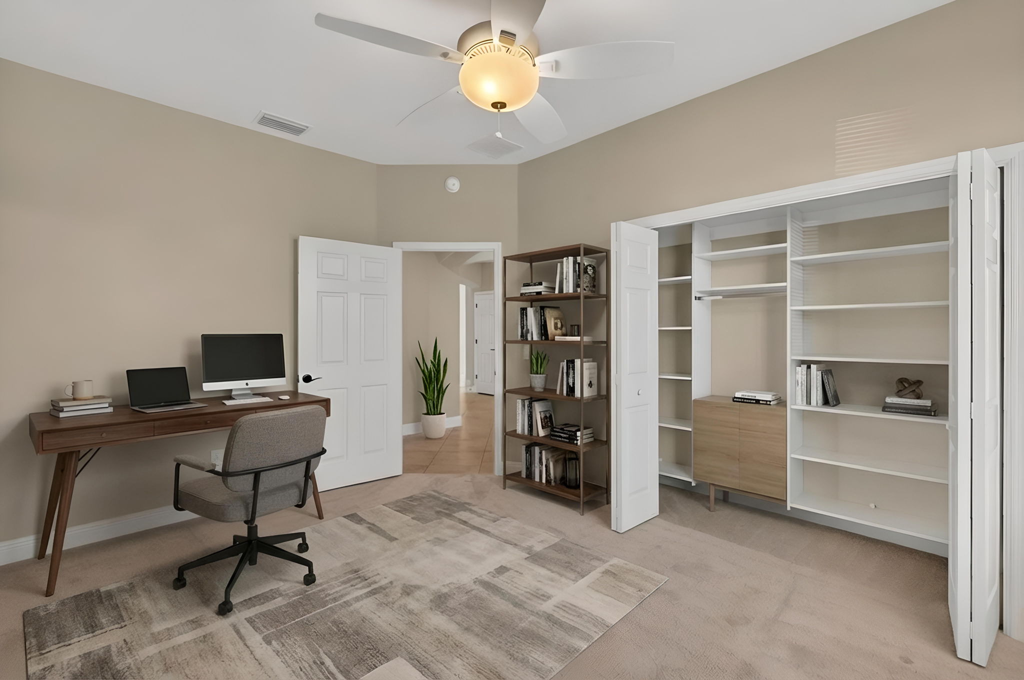 Second Bedroom as Office-Virtually Staged