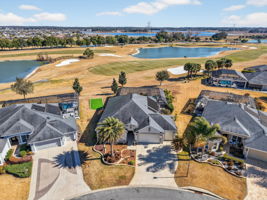 Aerial Front Elevation with Stunning Golf and Water Views!
