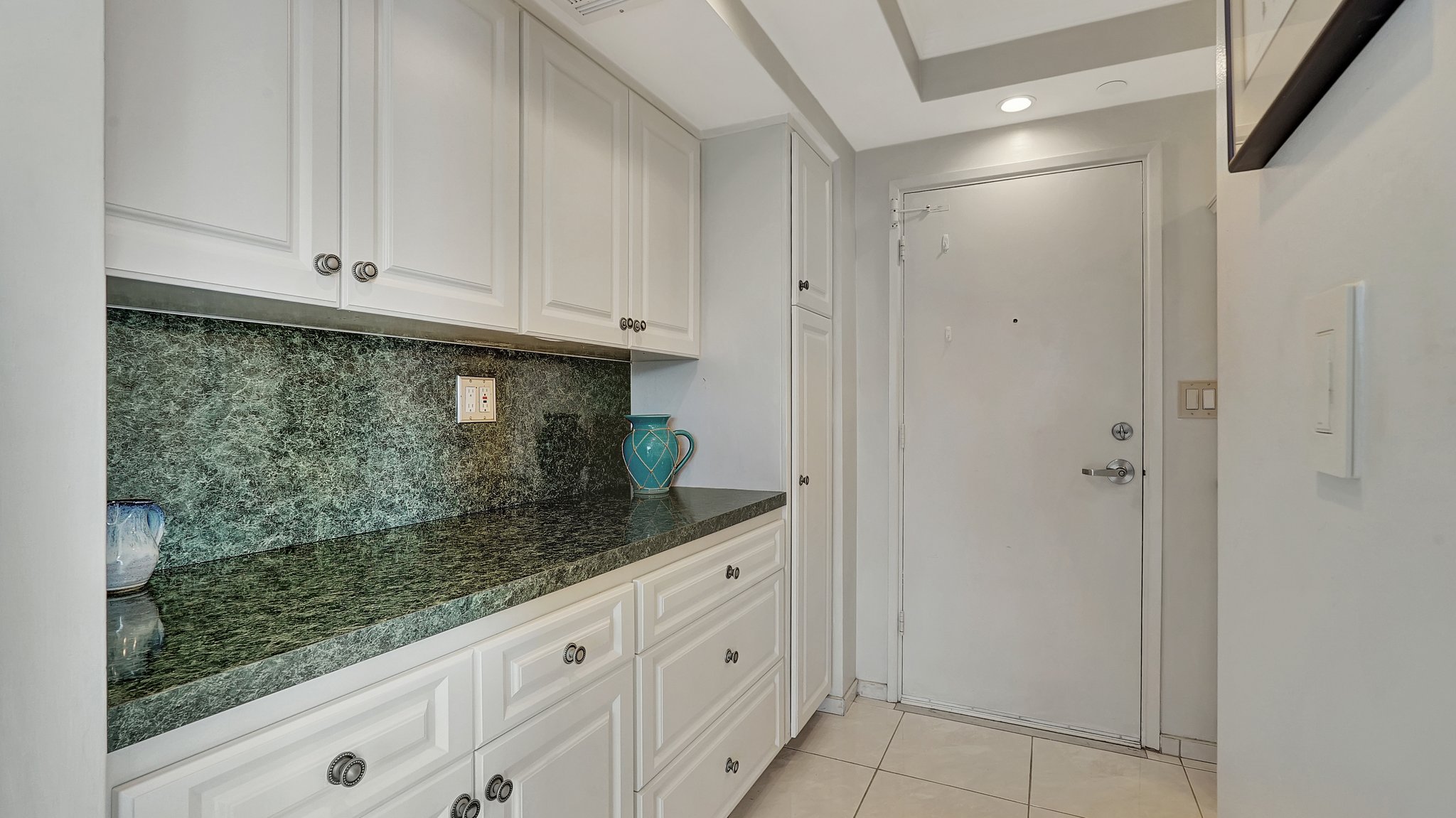 Kitchen wall of cabinets