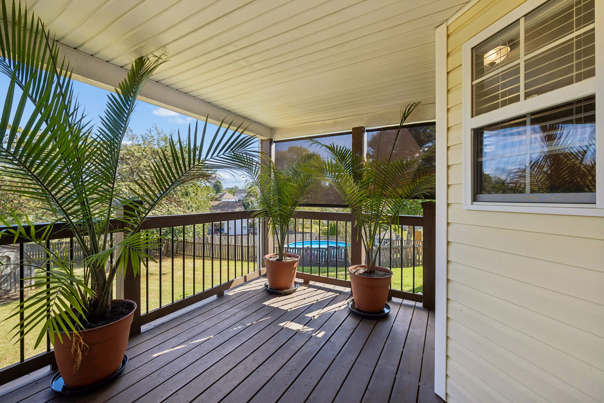 Solar sun/privacy shades for east facing sun.
