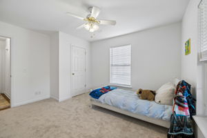 View to hallway and main floor guest bath.