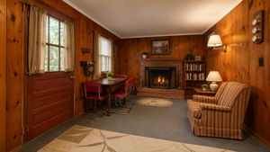 Fireplace warmth on cool evenings