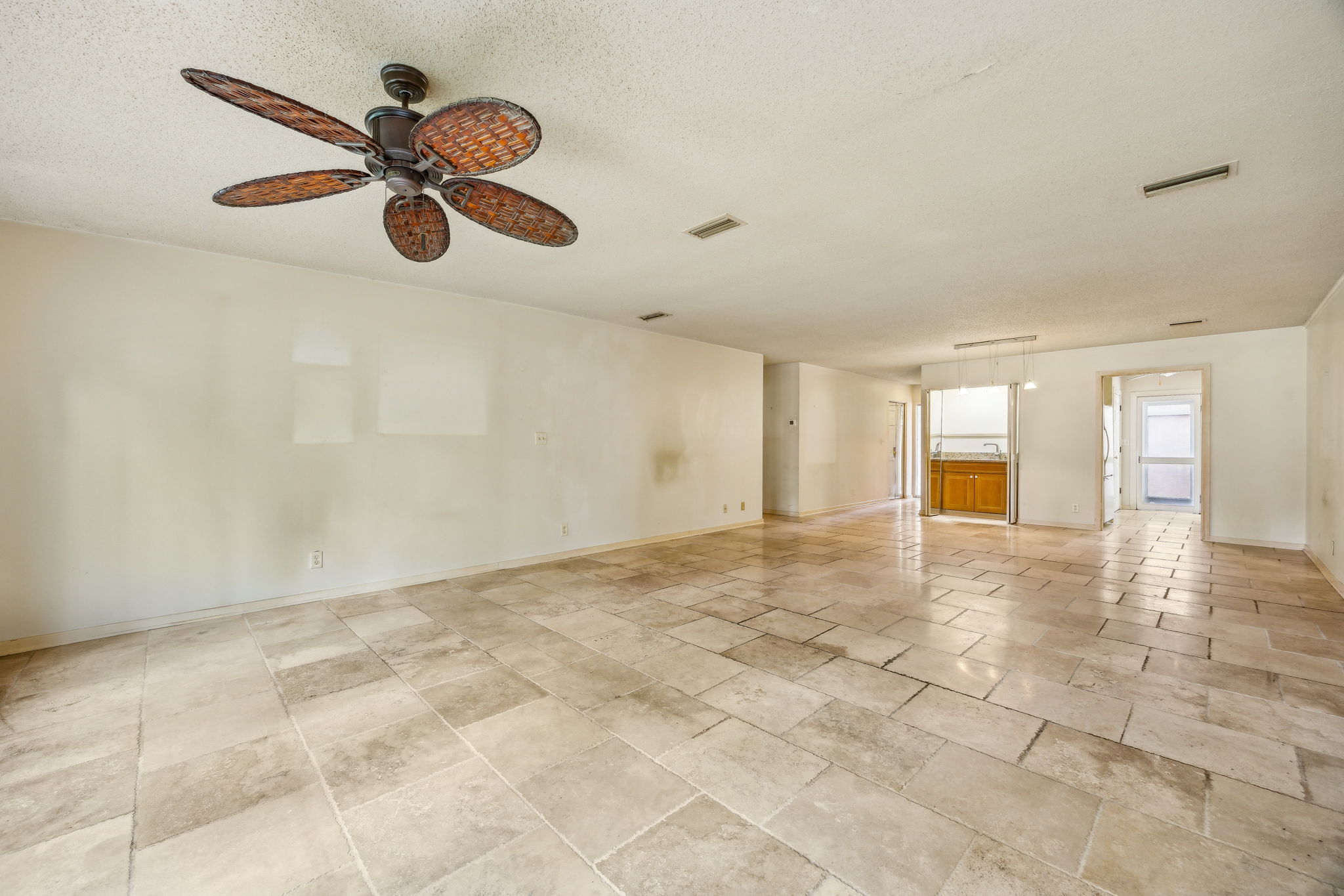 Living and Dining Area with Wet Bar.