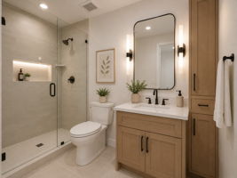 Virtually Staged. Updated Primary Bathroom.