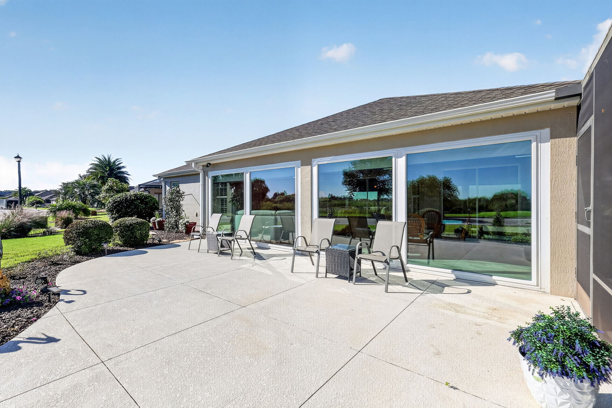 Rear Patio Overlooking Golf and Water Views