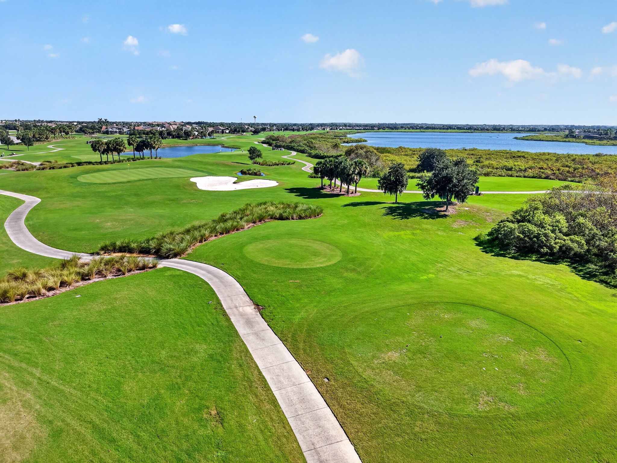 Aerial Golf and Water Views