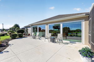 Rear Patio Overlooking Golf and Water Views