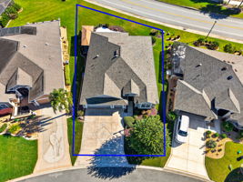 Aerial Front Elevation with Property Lines