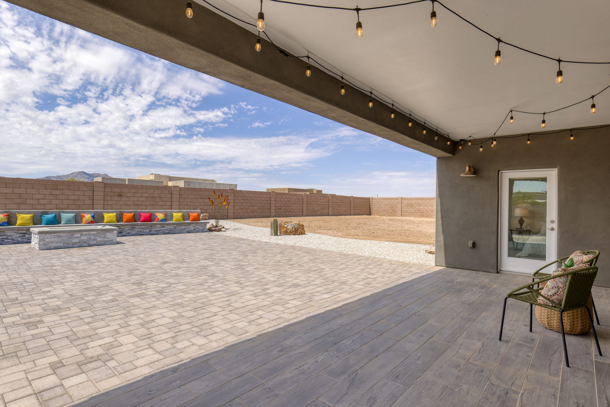Covered Back Porch and extended paver patio