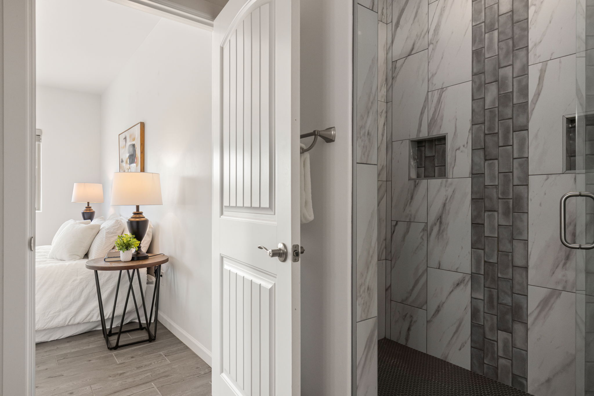En-suite Primary Bath with large tiled shower