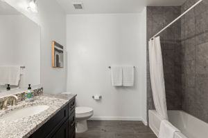 Guest/Hall Bath with tiled tub/shower