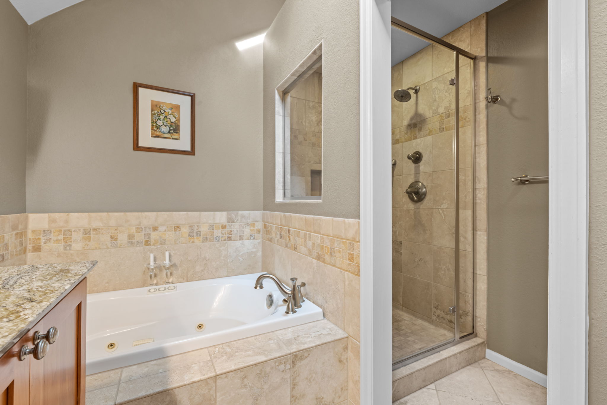 Ceramic Tile around tub & shower