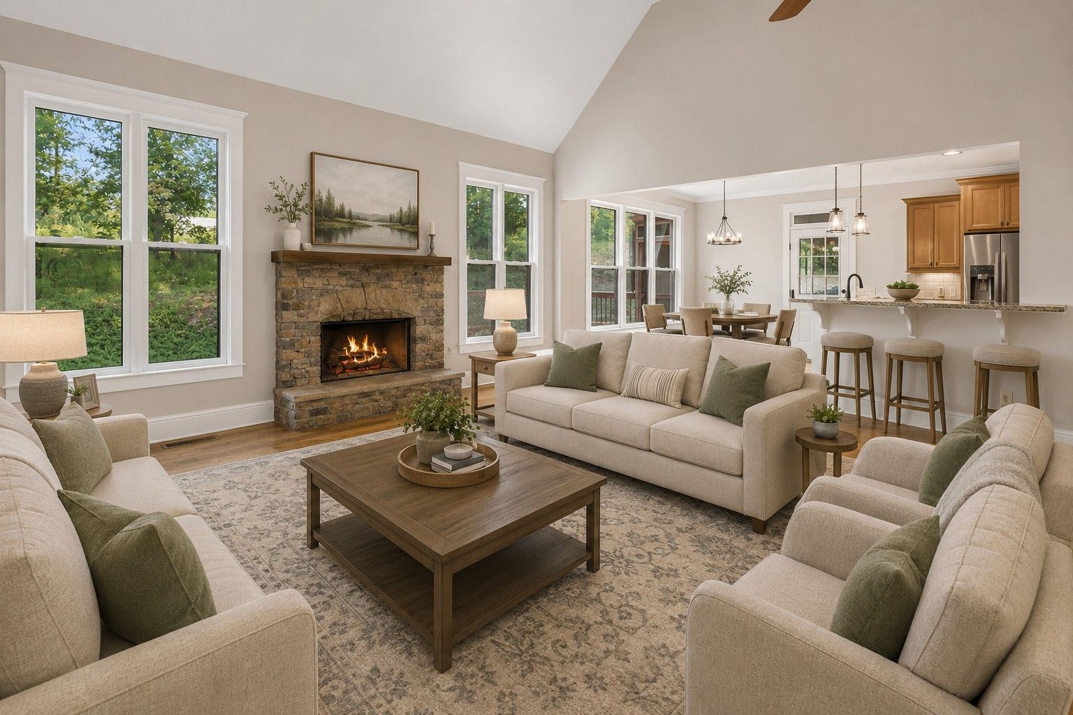 Virtually Staged Family Room