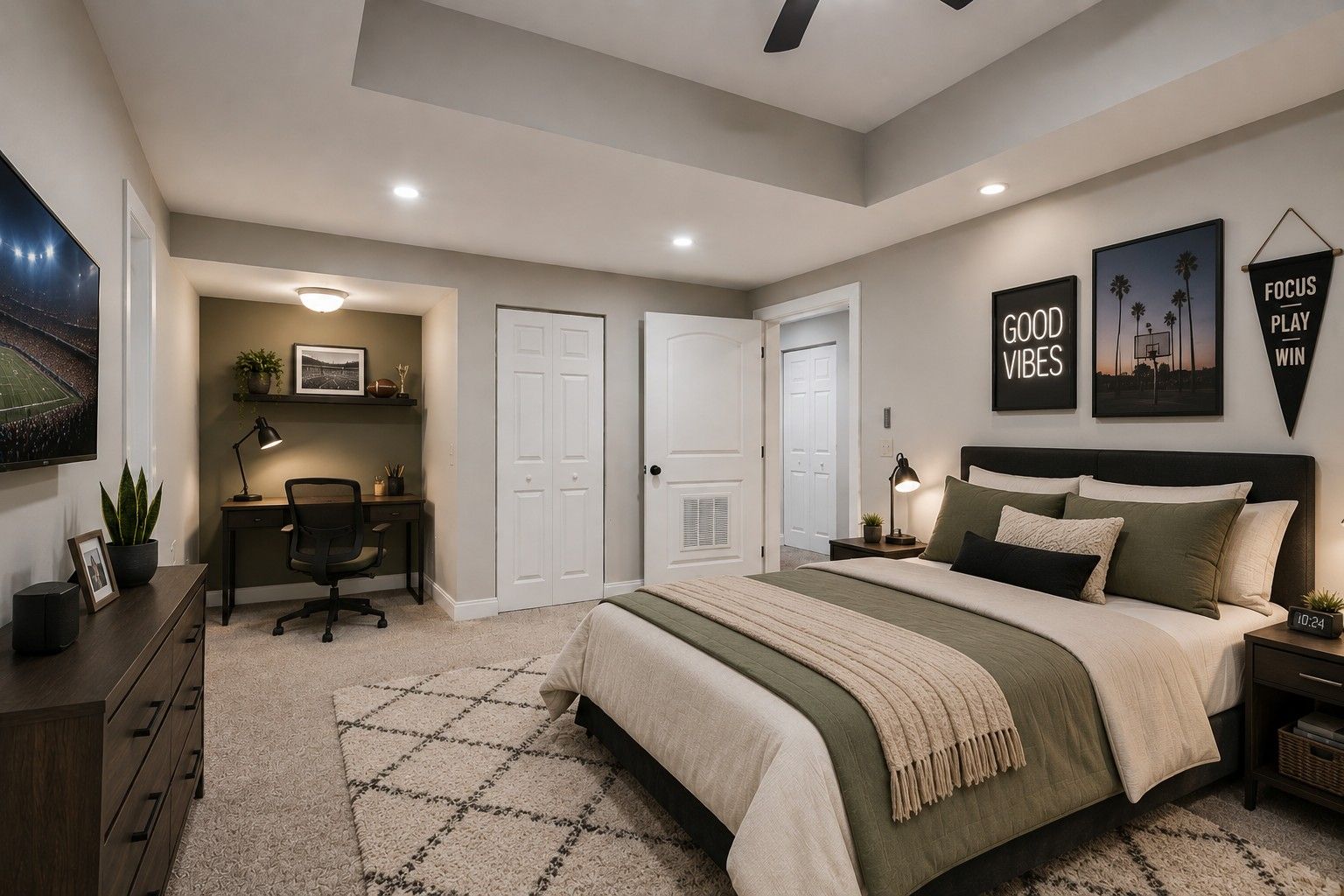 Virtually Staged - 5th Bedroom in Finished Basement