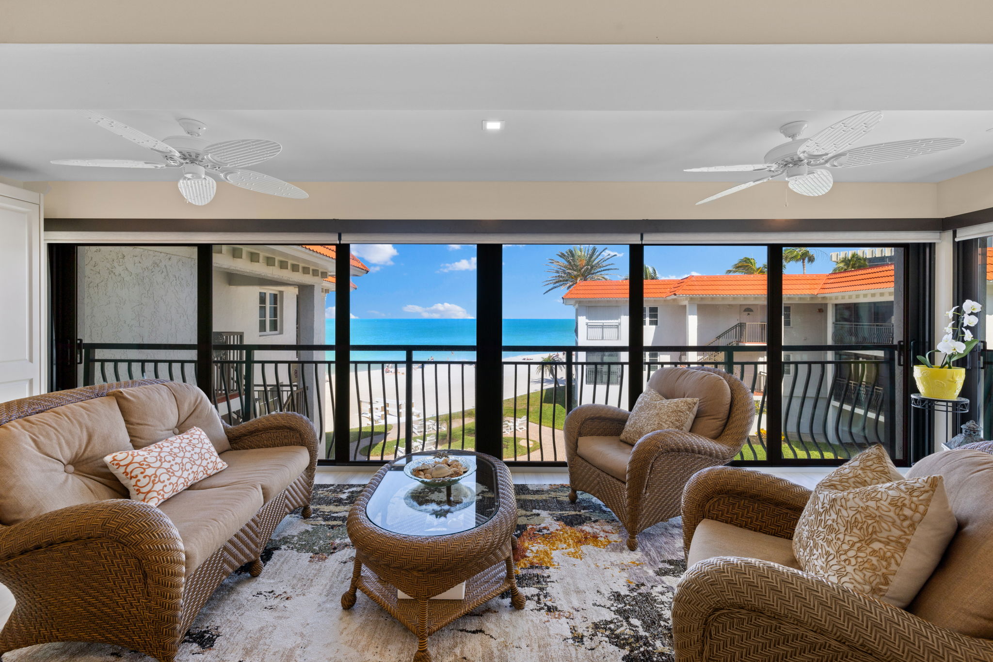 Indoor seating with big views