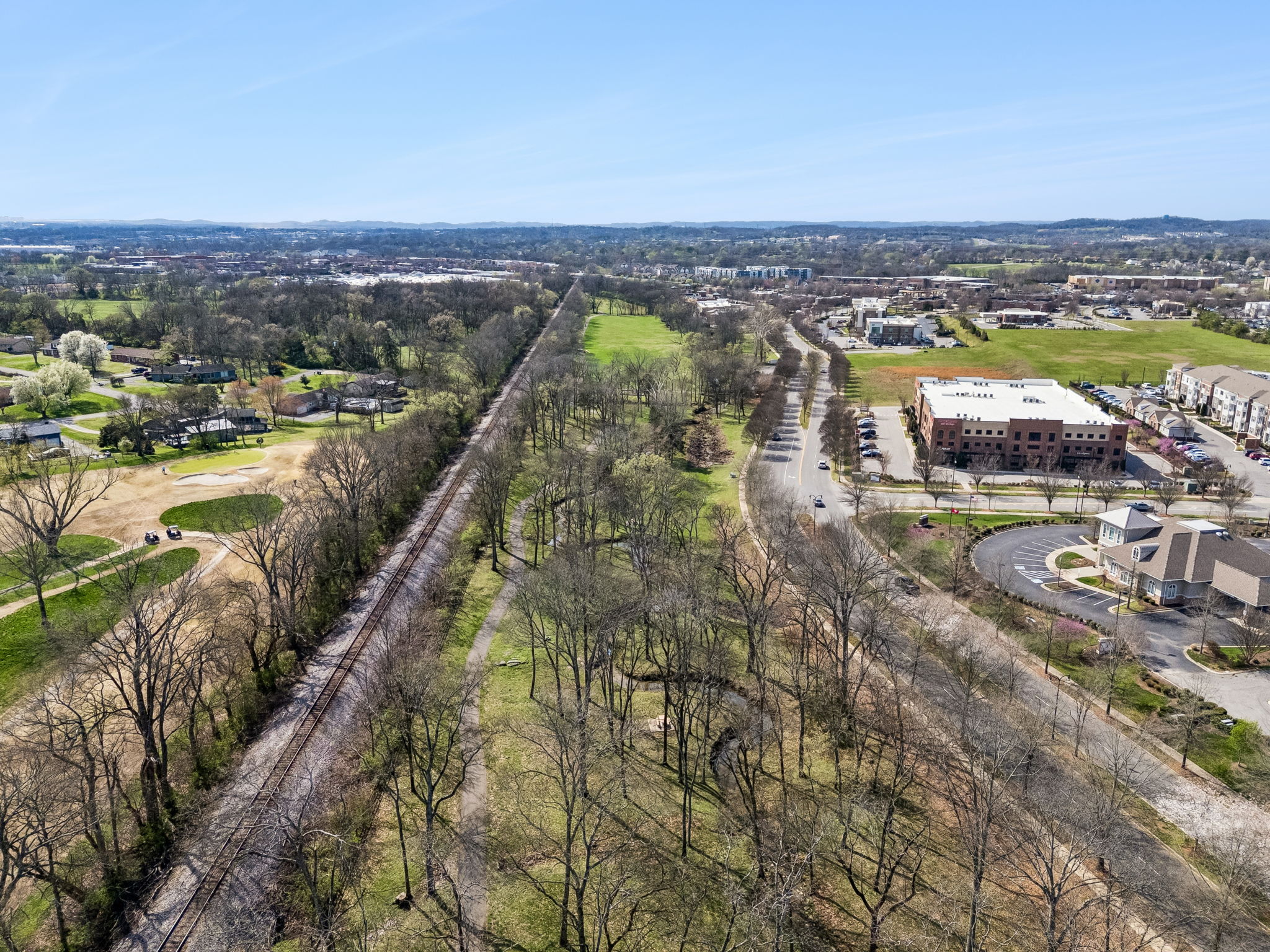 Drake Creek park in the winter - you can see the trails.  Imagine how beautiful and shaded once the trees bud and have full leaves.  Nature walks are just 5 minutes or less away.