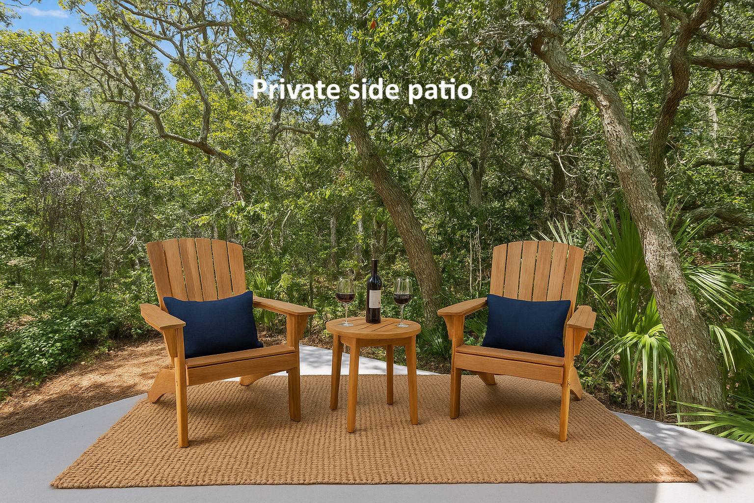 ... bordering a dense buffer of coastal oaks and palms