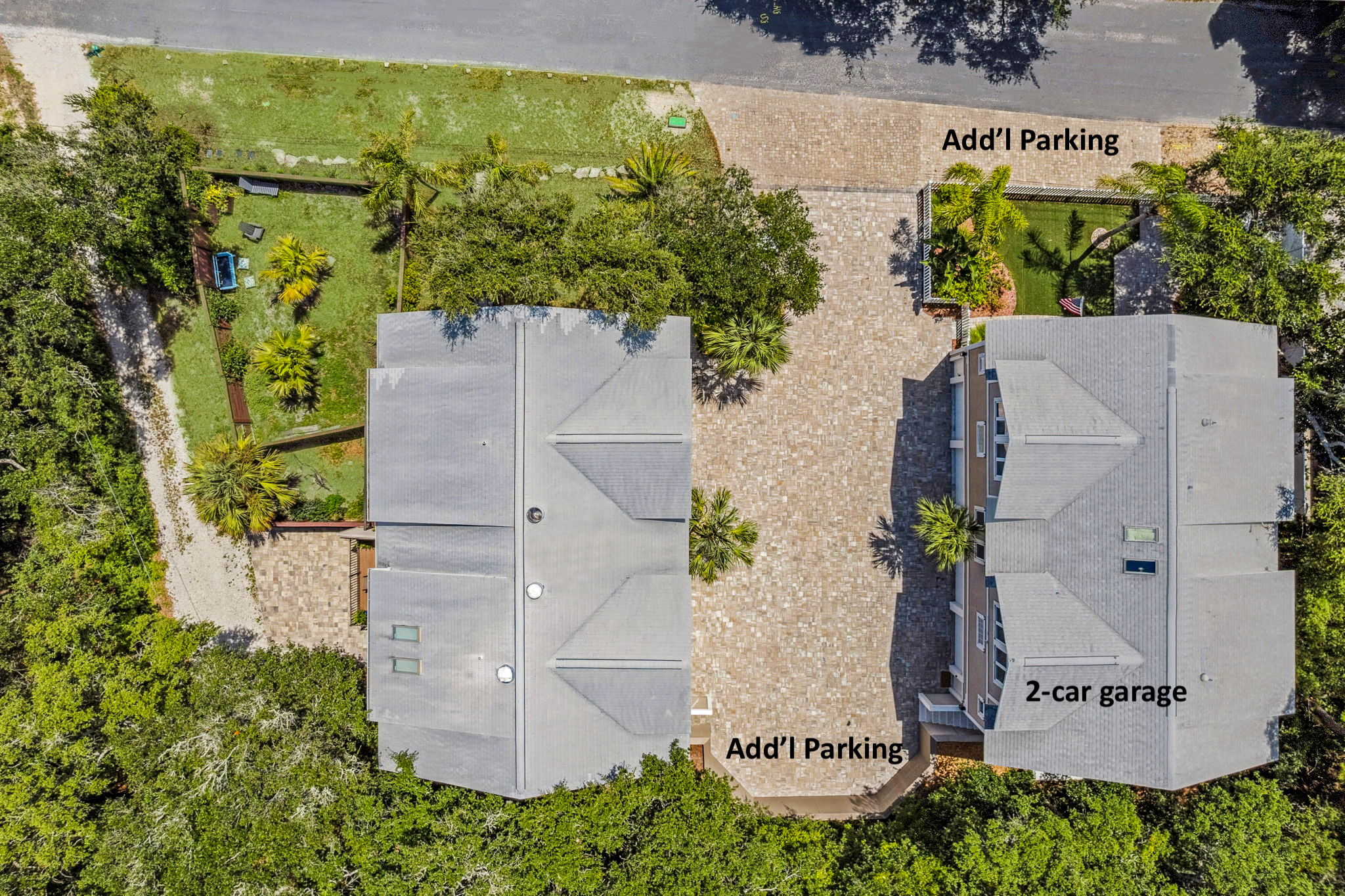 Between the garage and add'l parking in the front and rear of the property, parking for family and guests is plentiful.