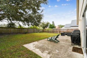 Large, fenced backyard