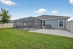 Rear Elevation with Patio and Fenced Yard