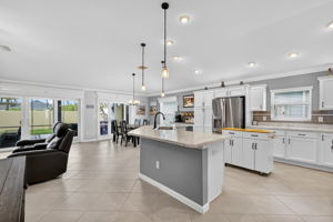 Kitchen, Living, and Dining Rooms