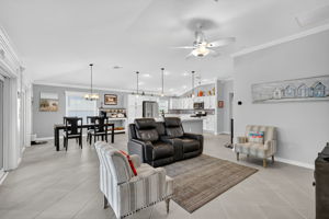 Living, Dining, and Kitchen