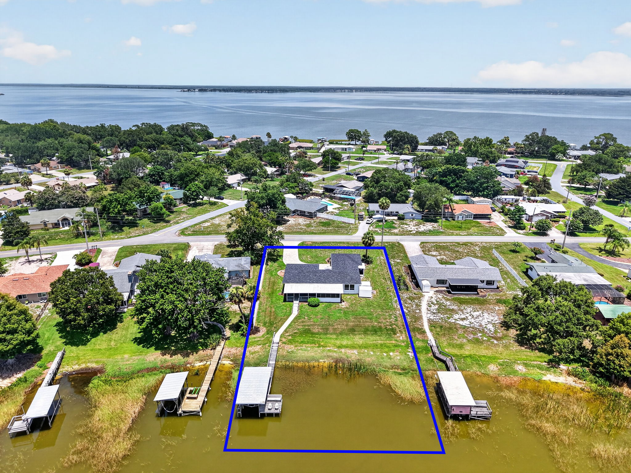 Aerial Rear Elevation with Property Lines