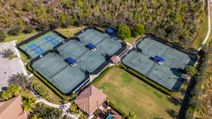 5 tennis courts plus basketball court double as pickleball courts.