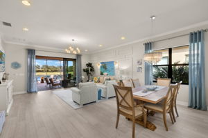 View from foyer into open floor plan of popular GL Berkshire model. Note the high hats! Central vac present in this home. Enjoy!