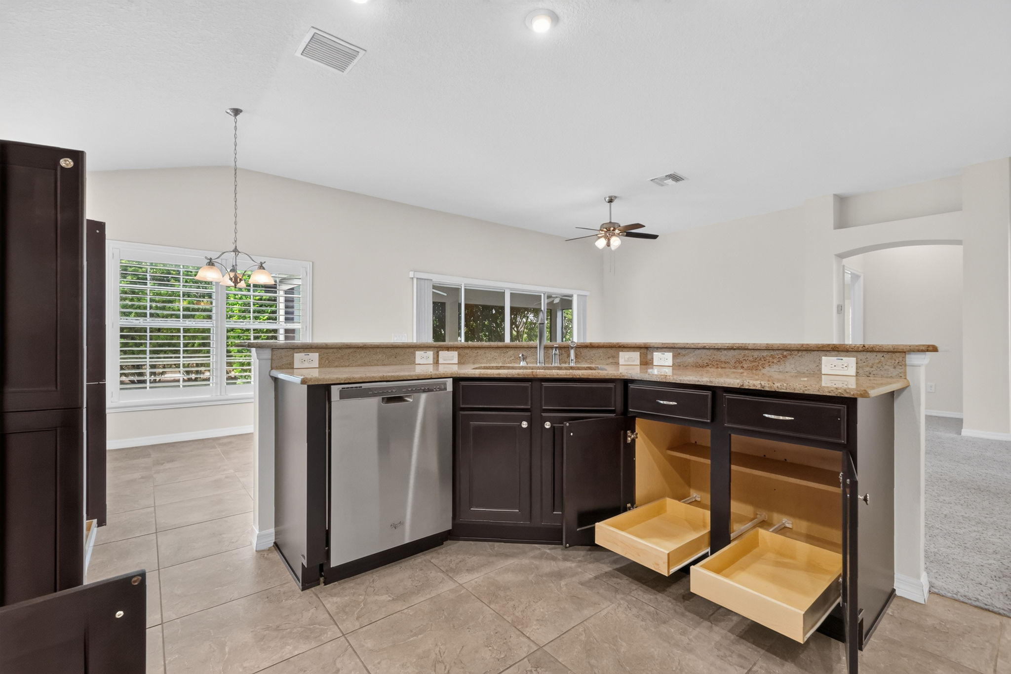 Kitchen with Rollout Shelving
