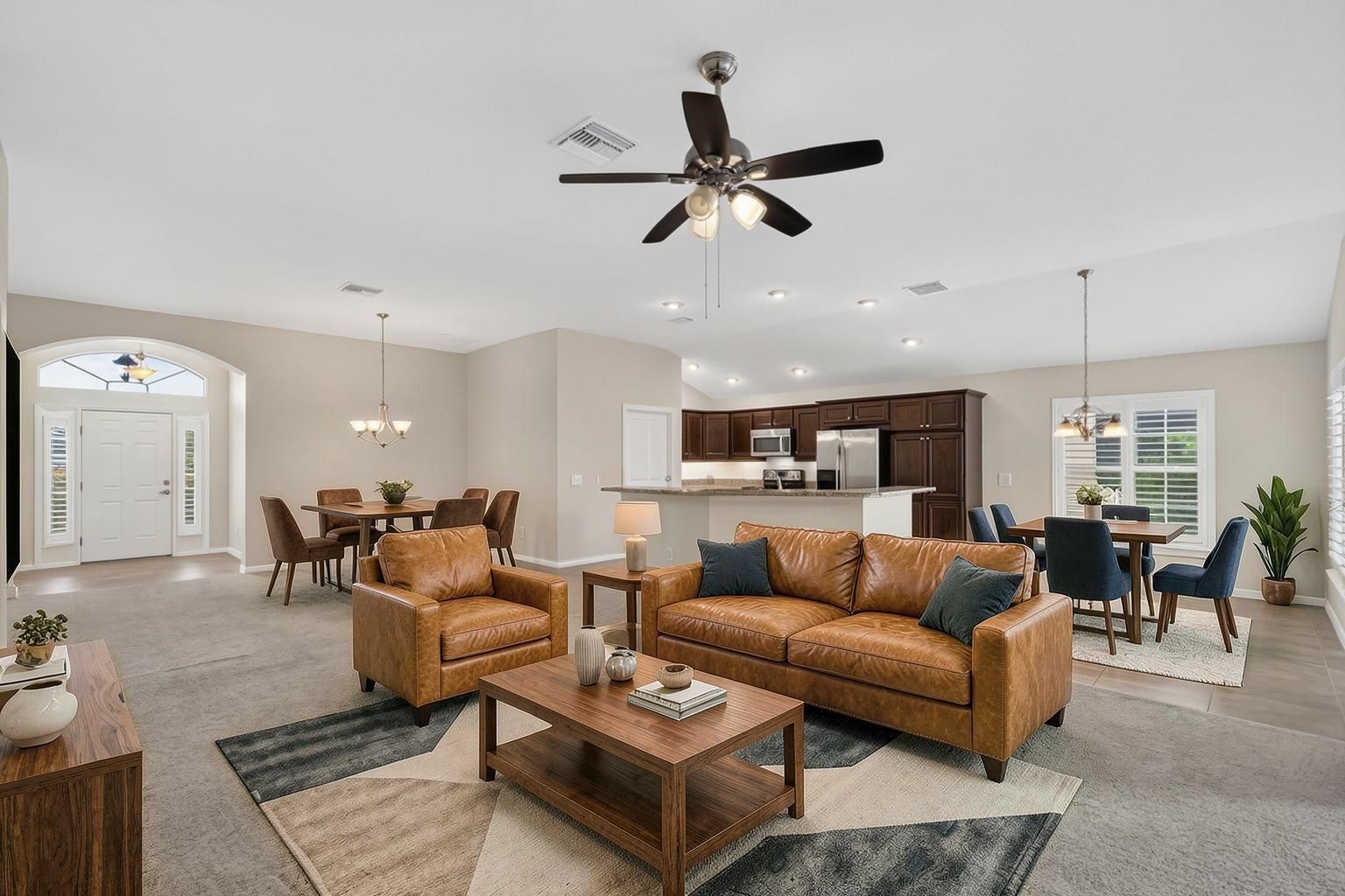 Living, Dining, Kitchen, and Dinette-Virtually Staged